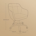 Miniatyrbillede 5 af 5: Rootz Justerbar kontorstol - Drejestol - skrivebordsstol - Optimal komfort - 65 x 69 x (83-93) cm