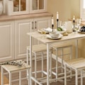 Miniatyrbild 5 av 9: Rootz 5-delade barbordsset - Bistrobord - Matsalsset - Robust metallstomme - MDF-fanerskiva - Mångsidig design - Perfekt för små utrymmen - Bord: 100c
