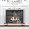 Pikkukuva 4 / 10: Rootz Western Fireplace Guard - Palosuoja - Fire Shield - Tukeva teräsrunko - Tyylikäs lonkkakuvio - 105 cm x 1,6 cm x 80,5 cm