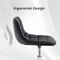 Miniatyrbillede 6 af 9: Rootz kontorstol - Ergonomisk arbejdsstol - Drejestol - Fløjlskomfort - Justerbar højde - Holdbar bygning - 43 cm x 60-67,5 cm x 50 cm