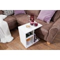 Miniatyrbillede 3 af 6: Rootz sidebord 50x50x30 cm træ hvid design sidebord sofa - Sofabord lille moderne - Lille sofabord firkantet - Sofabord højt - Smalt bord stue