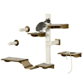 Miniatyrbillede 10 af 10: Rootz Cat Væghyldesæt - Klatrevæg - Katteplatforme - Sisal-ridseoverflader - Sikker støtte - 136 cm x 29 cm x 8,5 cm