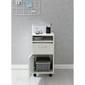 Miniatyrbillede 1 af 7: Rootz rullecontainer hvid 33x63x38 cm skrivebordsunderskab træ - Rullekommode Moderne - Kontorcontainerskuffeskab med låge - Lille skrivebordsskab med