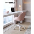 Miniatyrbillede 2 af 8: Rootz Pink Drejestol - Behagelig lænestol - Roterende sæde - Stålstel - Bomuld-hør-blanding - Justerbar højde - 60 cm x 60 cm x 80-90 cm