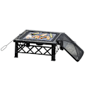 Miniatyrbild 11 av 11: Rootz 3-in-1 Fire Pit - Fire Pit with Spark Guard - Grill Grate - Ice Bucket - Garden - BBQ - Black 76 x 76 x 47 cm