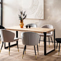 Miniatyrbillede 2 af 6: Rootz Massive spisebord - Industriel stil - Træ spisebord - Håndlavet - Sæder 6 - 140 cm x 80 cm x 76 cm
