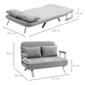 Miniatyrbild 3 av 4: Rootz Bäddsoffa - Dubbelsoffa - Gästsäng - Stålram - Mjukt fodral i fuskmocka - Inklusive 2 kuddar - Sammetspolyester - Grå - 105W x 60D x 37H cm