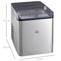 Miniatyrbillede 3 af 7: Rootz Ice Cube Machine - 2,1 liter vand - 15 kg på 24 timer - Selvrensende - Inklusiv isbakke + isske - Hvid - 25,2W x 37,5D x 31,2H cm