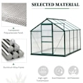 Miniatyrbillede 4 af 11: Rootz Drivhus - Klart Polycarbonat Drivhus - Stort Walk-in Green House - Aluminiumslegering/PC-plade - Grøn/Transparent - 190L x 252W x 201H (cm)