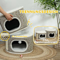 Miniatyrbild 4 av 11: Rootz 3 Tier Cat Barrel With Cushion - Cat House - Cat Tower - Förbättra komforten - Ø51cm x 69 cm, brunvit