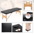Miniatyrbild 4 av 7: Rootz massagebord - Mobilt massagebord - Höjdjusterbar kosmetisk bänk - Bärbart spabord - Professionellt massagebord - Mjukt och bekvämt - poppelträ -