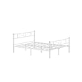 Pikkukuva 1 / 9: Rootzin valkoinen metallisängyn runko - King-size-vuode - jauhemaalattu runko - Heavy Duty - 207,6 cm x 161,8 cm x 86,4 cm