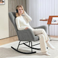 Miniatyrbillede 8 af 10: Rootz Rocking Stol - Fluffy Lounge stol - skridsikre hvilestol - luksuriøs komfort - 67 cm x 95 cm x 100 cm - Grå