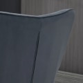 Miniatyrbillede 4 af 4: Rootz Lænestol - Osmannisk - Afslapningslænestol - Knapsyning - Fløjlsstof - Sorte stålben - Stålstel - Mørkegrå - 71L x 77W x 99H cm