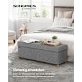 Miniatyrbillede 2 af 6: Rootz sædekiste - Opbevaringsbænk - Ottoman - Linnedstof - 38cm x 110cm x 40cm - Skumpolstring - MDF - 112L Kapacitet