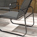 Pikkukuva 5 / 7: Rootz 4-osainen puutarhasetti - 2 nojatuolia - 2 istuttava sohva - Pöytä lasitasolla - Hengittävä kangas - Metallirunko - Musta - 111cm x 70cm x 75cm