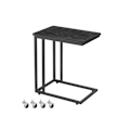 Miniatyrbillede 1 af 7: Rootz Ebony Black Sidebord - Endebord - Natbord - Spånplade Stålkonstruktion - Justerbare fødder - 35cm x 50cm x 56cm