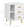 Miniatyrbillede 5 af 7: Rootz Sengebord - Sidebord - Telefonbord - Moderne charme - Opbevaring af privatliv - Kompakt design - MDF og fyrretræ - 48cm x 60cm x 40cm