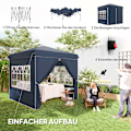 Pikkukuva 4 / 11: Rootz 2,5 metrin pop -up huvimaja - puutarhateltta - ulkokatos - UPF50+ Suojaus - 248L x 248W x 270H CM - Sisältää sivuseinät ja kantolaukut