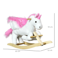 Miniatyrbillede 3 af 8: Rootz Gyngedyr - Gyngehest - Børnegynge - Pink/Hvid - 65 x 32 x 55 cm