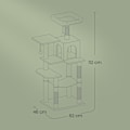 Miniatyrbillede 5 af 5: Rootz Multi -etager Cat Tree med hule - Scratching Post - Climbing Tower - Robust design - 45 cm x 35 cm x 112 cm