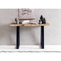Miniatyrbillede 11 af 11: Rootz Modern Design Kontorbord - Bord i massivt træ - Trækant - Trapezformede metalben - Håndlavet - Akacietræ - 118 cm x 41 cm x 76,5 cm