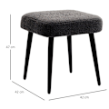 Miniatyrbillede 3 af 10: Rootz skammel - Fodstøtte - Osmannisk - Cashmere-look stof - Accent Stol - 42cm x 42cm x 47cm - Mørkegrå - Stålben - 10cm Pude