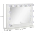 Miniatyrbillede 3 af 7: Rootz Hollywood Mirror Lighting - Touch Control - Hukommelsesfunktion - 12 dæmpbare - Led lamper - Hvid - 80 x 60 cm