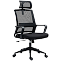 Miniatyrbillede 1 af 10: Rootz Justerbar kontorstol - skrivebordsstol - drejestol - Halsstøtte - sort - 60 cm x 64 cm x 102-112cm