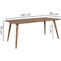 Miniatyrbillede 4 af 7: Rootz spisebord 180 x 80 x 76 cm Sheesham rustikt massivt træ - Design landsted spisebord - Bord til spisestue stort - 6 - 8 personer