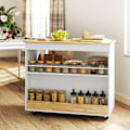 Miniatyrbillede 8 af 11: Rootz Rollable Kitchen Trolley - Mobile Kitchen Island - Kitchen Cart - Ample Storage & Easy Mobility - 107 cm x 50 cm x 85 cm