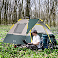Miniatyrbild 2 av 8: Rootz Camping Tent - 3 Person Tent - Dome Tent - Weatherproof Cover Protects Tent - Tent With Pegs - Outdoor Shelter - Polyester Material - Green - 20