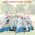 Miniatyrbillede 4 af 11: Rootz Campingtelt - Familietelt - Udendørs husly - Vandafvisende - 5,10 m x 2,40 m x 1,80 m