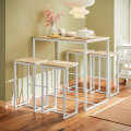 Miniatyrbillede 2 af 9: Rootz 5-delt barbordssæt - Spisestuesæt - Køkkenensemble - Robust metalstel - Alsidig brug - Indendørs og udendørs - Bord: 100 cm x 96 cm x 60 cm, ska