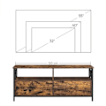 Miniatyrbillede 4 af 8: Rootz TV Stand - Mediekonsol - Moderne TV Stand - Hjørne TV Stand - TV Bord - Spånplade/Stål - Vintage Brun-Sort - 120 x 40 x 50 cm
