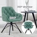 Miniatyrbild 5 av 9: Rootz Dining Chair - Velvet Chair - Swivel Chair - Ergonomisk design - 57,5cm x 82,5cm x 53cm