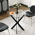 Miniatyrbillede 7 af 10: Rootz Modern Glass -Egg Table - Spisebord - Køkkenbord - Skrab -resistent - 70 cm diameter x 75 cm højde