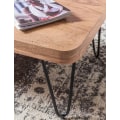 Pikkukuva 4 / 7: Rootz sohvapöytä massiivipuuta akaasia 115 cm leveä olohuoneen pöytä design metallijalat maalaistyylinen sivupöytä