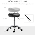 Pikkukuva 4 / 10: Rootz Salon Jakkara - Toimistojakkara - Keinonahkainen jakkara - Korkeussäädettävä - Ergonominen muotoilu - 48cm x 48cm x 54-69cm