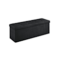Miniatyrbillede 2 af 9: Rootz opbevaring osmannisk bænk - Sort - Imiteret linned - MDF - Skum - 110 cm x 38 cm x 38 cm - 300 kg Kapacitet