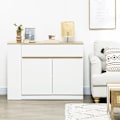 Miniatyrbillede 7 af 9: Rootz skænk - Buffetskab - Opbevaringsenhed - Rigelig opbevaring - Justerbar hylde - Nem at rengøre - 110L x 29,5W x 82H cm - Spånplade