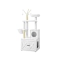 Miniatyrbillede 1 af 6: Rootz 2-i-1 kat kradsestolpe - Kradsetræ - Kattetårn - Spånplade - Plys - Sisal - 57,5 ​​cm x 50 cm x 151 cm