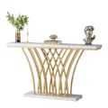 Miniatyrbild 1 av 3: Rootz Gold Console Bord - Entrébord - Hallbord - Elegant fuskmarmor - 149,86 cm x 30,00 cm x 80,01 cm.