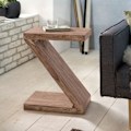 Pikkukuva 1 / 4: Rootz sivupöytä massiivipuuta akaasia Z Cube 60cm korkea olohuoneen pöytä design ruskea maalaistyylinen sohvapöytä