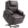 Miniatyrbillede 10 af 10: Rootz Electric Riser TV Stol - Massage hvilestol - Stand-Up Aid - Brunt imiteret læder - 88cm x 99cm x 106cm