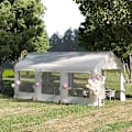Miniatyrbillede 2 af 7: Rootz Festtelt - Gazebo - Havepavillon - Marquee Gazebo - Udendørs Festpavillon - Døre Vinduer - Hvid - 6L x 3W x 2,8H m