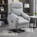 Miniatyrbild 2 av 5: Rootz Electric Stand-up Chair - Fåtölj - Relax Fåtölj - Tv Fåtölj med sovfunktion - Liggfunktion - Fjärrkontroll - Linne Touch - Grå - 83 x 89 x 102 c