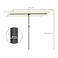 Miniatyrbillede 3 af 10: ROOTZ PARASOL - ROTATERING SUNSHADE - Justerbar haveskærm - UV -beskyttelse UPF 50+ - 150x205 cm hvid og sort