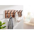 Miniatyrbillede 3 af 7: Rootz design knagerække akacie massivt træ - metal 100 x 29 x 12,5 cm - Krogestang hall knagerække væg - Garderobe træ