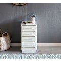 Pikkukuva 2 / 7: Rootz rullakontti valkoinen 33 x 63 x 38 cm puinen laatikkokaappipöytä - Toimistokaappi 5 laatikkoa - Kontti Rullakaappi pieni Jalusta Kontti kapea -